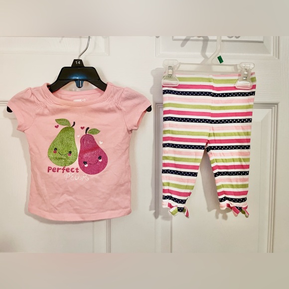 Baby Girls Crazy 8 Perfect Pear Pants Set Size 3-6 Months - Picture 2 of 3